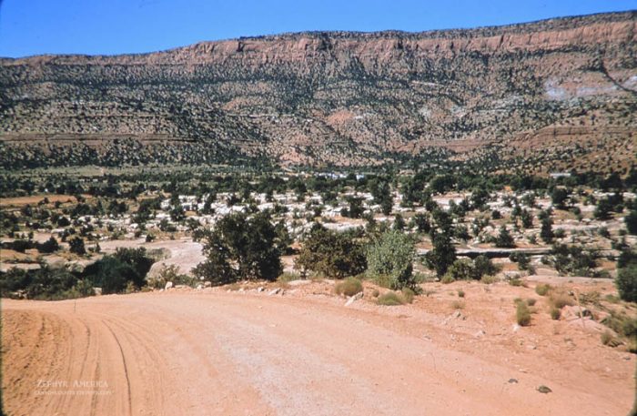 Approaching the Fry Canyon Store. June 1959. Photo by Charles Kreischer