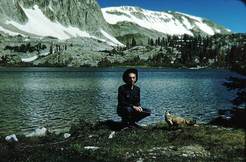 Herb Ringer at Mirror Lake in the Medicine Bow National Forest. 1952