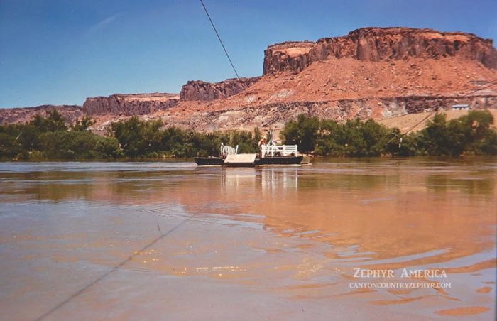 The Chaffin Ferry at Hite. June 1959. Photo by Charles Kreischer