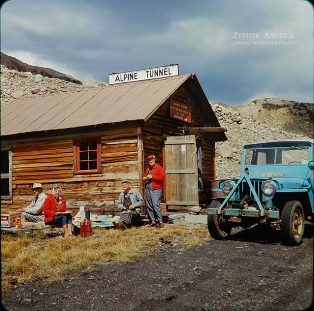 A Jeep party lunching at Alpine Station in 1966. Photo by Herb Ringer