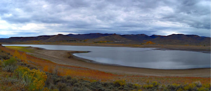 A shrinking Blue Mesa Reservoir, September 2018