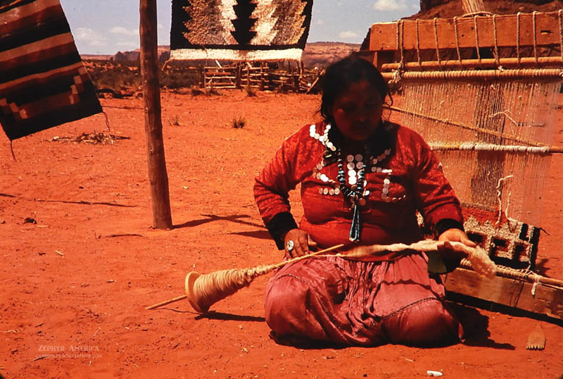 Betty Cly Twisting Wool. Photo by Edna Fridley. 1965